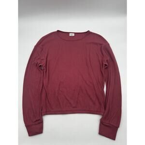 Abercrombie Kids Waffle Knit Long Sleeve Shirt 15/16 Dusty Rose Thermal Crewneck